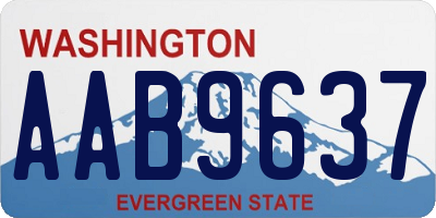 WA license plate AAB9637
