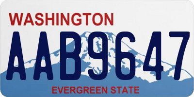 WA license plate AAB9647