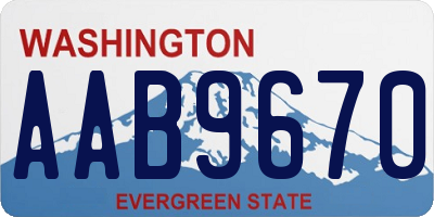 WA license plate AAB9670