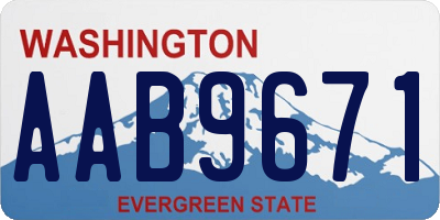 WA license plate AAB9671