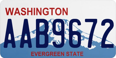 WA license plate AAB9672