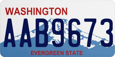 WA license plate AAB9673