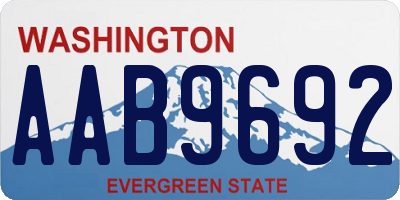 WA license plate AAB9692