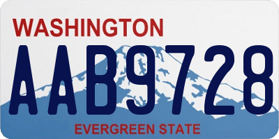 WA license plate AAB9728