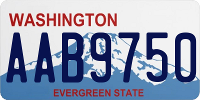 WA license plate AAB9750