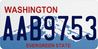 WA license plate AAB9753