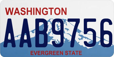 WA license plate AAB9756