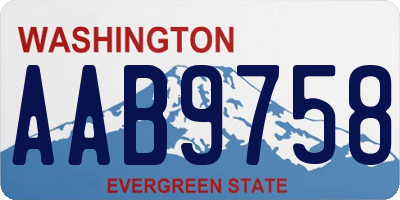 WA license plate AAB9758