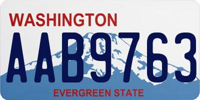 WA license plate AAB9763