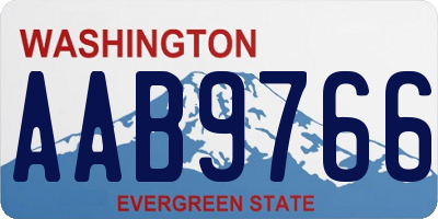 WA license plate AAB9766