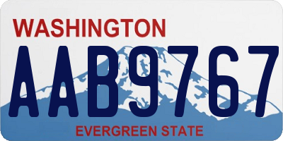 WA license plate AAB9767