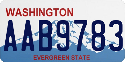 WA license plate AAB9783