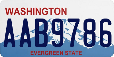 WA license plate AAB9786
