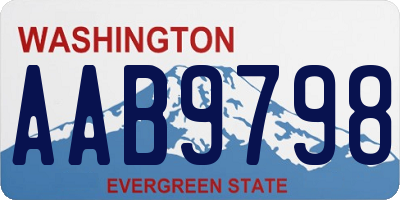 WA license plate AAB9798