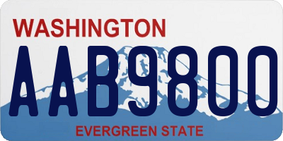 WA license plate AAB9800