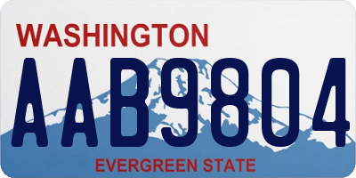 WA license plate AAB9804