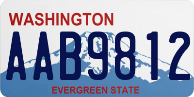 WA license plate AAB9812