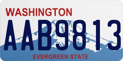 WA license plate AAB9813