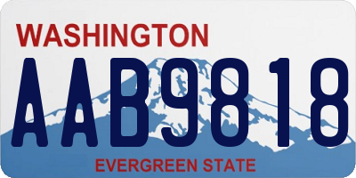 WA license plate AAB9818