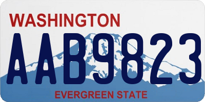 WA license plate AAB9823