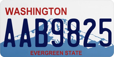 WA license plate AAB9825