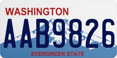 WA license plate AAB9826