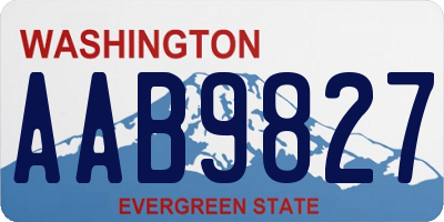 WA license plate AAB9827