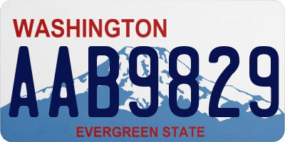 WA license plate AAB9829