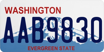 WA license plate AAB9830