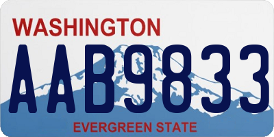 WA license plate AAB9833