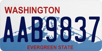 WA license plate AAB9837