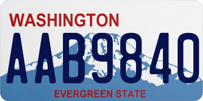 WA license plate AAB9840