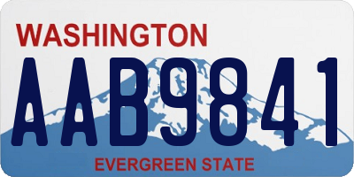 WA license plate AAB9841