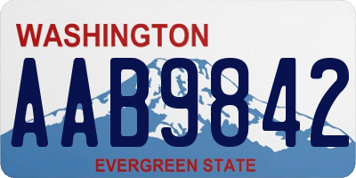 WA license plate AAB9842