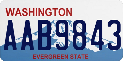 WA license plate AAB9843