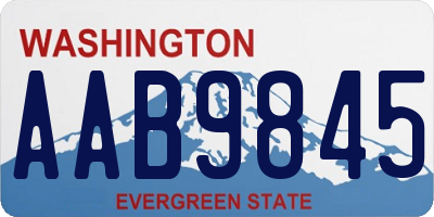 WA license plate AAB9845