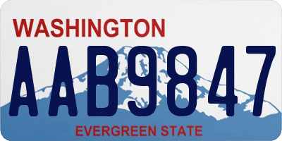 WA license plate AAB9847