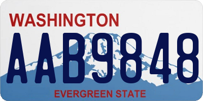 WA license plate AAB9848