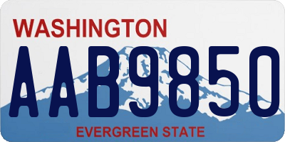 WA license plate AAB9850