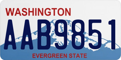 WA license plate AAB9851