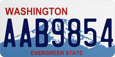 WA license plate AAB9854