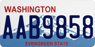WA license plate AAB9858