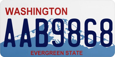 WA license plate AAB9868