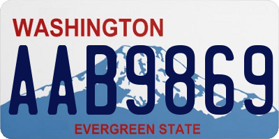 WA license plate AAB9869