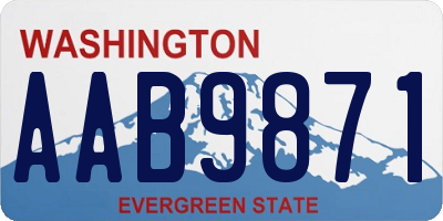 WA license plate AAB9871