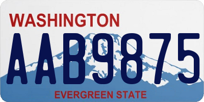 WA license plate AAB9875