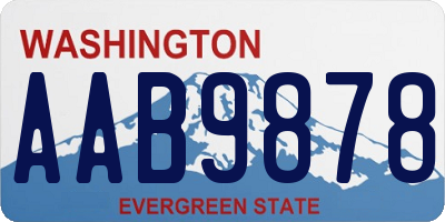 WA license plate AAB9878