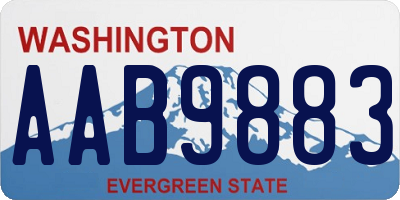 WA license plate AAB9883