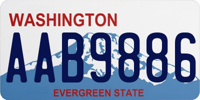 WA license plate AAB9886
