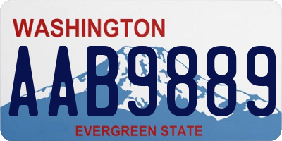 WA license plate AAB9889